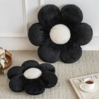 Xiashrk Flower Pillows, Decorative Pillows for Couch, Cute Daisy Pillow for Bed, Flower Shaped Decorative Throw Pillow Room Decor (Black, 14.9 Inches)