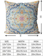 Snycler Boho Throw Pillow Covers 18x18 inch Set of 2 Burnt Blue Yellow Terracotta Rust Colored Throw Pillows Boho Home Decor for Bedroom Living Room Couch & Sofa (No Inserts)