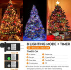 100 LED Christmas String Lights, 33 FT Connectable Waterproof String Lights Green Wire with Timer Memory Function & 8 Modes, for Indoor Outdoor Xmas Trees Party Garden, 33 FT Multicolor