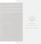 American Soft Linen Luxury Hand Towels for Bathroom, 600 GSM 100% Cotton Turkish 4 Piece Hand Towel Set, 600 GSM Hand Face Towels for Kitchen, Silver Grey Hand Towels