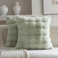 Neelvin Green Faux Fur Cozy Soft Double-Sided Decorative Throw Pillow Covers 18x18 inch Set of 2,Velvet Pillowcase Cushion Case for Sofa Couch