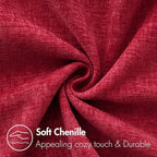 MIULEE Pack of 2 Christmas Red Couch Throw Pillow Covers 12x20 Inch Soft Chenille Pillow Covers for Sofa Living Room Solid Dyed Pillow Cases