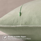 MIULEE Decorative Linen Euro Sham Pillow Covers 26x26 Light Green Boho FarmhouseNeutral Couch Throw Pillows for Bed Pack of 2 Accent Modern Pillowcase Summer Sofa Livingroom Home Decor