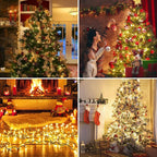 Flacchi Christmas Lights Solar 2 Pack Total 144ft 400 LED 8 Modes Outdoor String Lights Waterproof Solar Fairy Lights for Garden, Patio, Fence, Balcony,Backyard, Outdoors (Warm White)