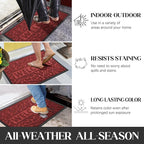 Yimobra Large Welcome Mat 47x32, Waterproof Non-Slip Outdoor Mats for Front Door Outside Entrance, Low-Profile Entryway Mat Indoor for Garage Patio, Wine Red