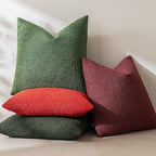 MIULEE Textured Boucle Throw Pillow Cover Christmas Dark Green Accent Solid Lumbar Pillow Case Decorative Soft Pack of 1 Couch Cushion Chair Sofa Bedroom Livingroom Home Decor,18x18 Inch