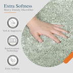 Walensee Bath Rug - Non Slip, Soft Microfiber Shaggy Bath Mat (20 x 32, Pale Green) Water Absorbent, Machine Washable, Thick Plush Shower Mat