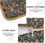 Vintage Floral Soft Velvet Throw Pillow Covers Set of 2 Burnt Orange Navy Flowers Plant Decorative Pillow Covers 16x16 Inch Art Botanical Pillow Case For Sofa Couch Outdoor Farmhouse Home Decor