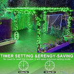 120 LED Green String Lights, 40ft Green Halloween Lights Outdoor Indoor Clear Wire 8 Modes Waterproof Plug in Twinkle Fairy Light for Room Tree Christmas Halloween Decorations