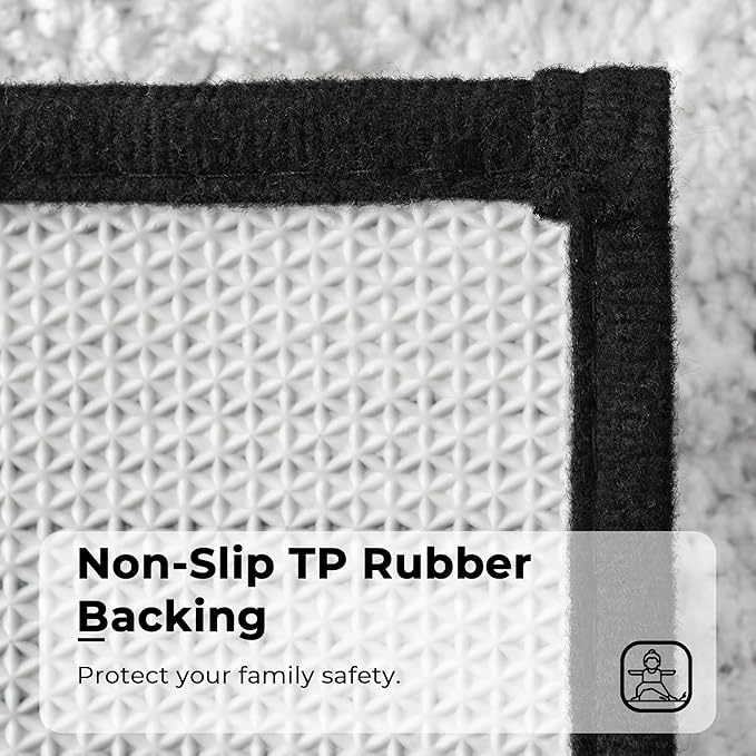 GRANNY SAYS Microfiber Bathroom Rugs Non Slip Washable, Water Absorbent Bathroom Mats for Tub Non Slip, Soft Bath Mats for Floor & Shower, Long Bath Rug, 24" x 36", Black Bath Rug