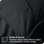 Bare Home Euro Pillow Sham Covers - Set of 2 - Premium 1800 Ultra-Soft Microfiber - Double Brushed - Bed Pillow Shams - Pillows Not Included (Set of 2, Black)