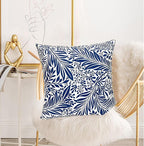 Decorative Throw Pillow Covers Set of 2 Blue Pillow Covers 18x18 inch Throw Pillow Cases Soft Short Plush Farmhouse Floral Outdoor Pillow Covers for Couch Sofa Bed Living Room Cushion Cover