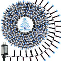 800 LED Christmas Slow Twinkle Cluster Lights, Firecracker Fairy Lights with 15 Modes & Timer Function, 33FT Waterproof String Lights for Indoor Outdoor Tree Christmas Decorations, Blue and Cool White