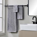 SKL Home CloudSoft Cotton Luxury 6 Pc Towel Set for Bath & Gift, Gray