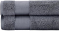 BIOWEAVES 100% Organic Cotton 700 GSM Plush Bath Towels 30" x 58" GOTS Certified - Charcoal, Pack of 2