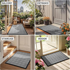 Yimobra Large Door Mat Outside Entrance 36x24, Waterproof Heavy Duty Outdoor Mats for Front Door, Non Slip Rubber Entry Mat for Garage Patio Indoor, Easy Clean, Grey