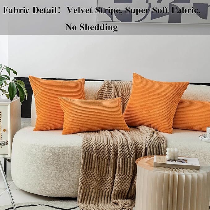 Home Brilliant Burnt Orange Euro Shams Set of 2 Fall Pillow Covers Super Soft Large Decorative Throw Pillow Covers for Halloween Thanksgiving Patio Living Room, 26x26 inch, Orange