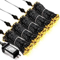 JMEXSUSS 500 LED Warm White Christmas Lights Indoor, 8 Modes Green Wire Christmas Tree Lights Outdoor Waterproof, Twinkle Fairy String Lights Plug in for Xmas Wedding Party Garden Patio