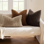 MIULEE Pack of 2 Faux Fur Chocolate Throw Pillow Covers 18x18 Inch Boucle Decorative Sherpa Pillow Covers Fuzzy Accent Soft Sheepskin Fleece for Boho Home Decor Sofa Living Room Couch Bed