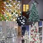 Flacchi Christmas Lights Solar 2 Pack Total 144ft 400 LED 8 Modes Outdoor String Lights Waterproof Solar Fairy Lights for Garden, Patio, Fence, Balcony,Backyard, Outdoors (White)