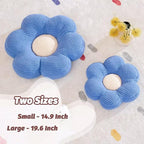 Flower Pillow, Cute Daisy Decorative Pillow for Bed, Soft Home Decor Floor Seating Cushion (Blue, 19.6 Inches)