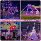 800 LED Christmas Lights Outdoor Indoor, String Lights for Outside with 8 Modes Waterproof, Plug in Twinkle Light Clear Wire for Xmas Tree, Patio, Garden, Party Decorations, Multicolor