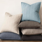 Foindtower Set of 2 Decorative Cotton Waffle Weave Throw Pillow Covers Euro Shams Cushion Covers Accent European Pillowcase for Bed Couch Sofa Bedroom Living Room Home Decor 22×22 Inch Light Blue