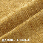 decorUhome Mustard Yellow Chenille Throw Pillow Covers 22x22 Set of 2 Thick Textured Slubby Couch Pillow Covers Farmhouse Accent Modern Neutral Decorative Pillow Cases for Bed Sofa Living Room