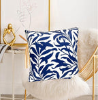 Decorative Throw Pillow Covers Set of 2 Blue Pillow Covers 18x18 inch Short Plush Couch Throw Pillow Cases Floral Throw Pillows,Farmhouse Outdoor Pillow Covers for Sofa Bed Living Room Car