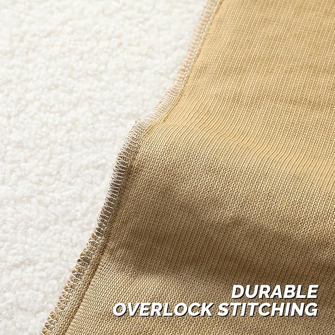 FUTEI Khaki Throw Pillow Covers 20x20 Inch Set of 2,Furry Faux Fur Teddy Boucle Textured Cushion Covers,Soft Fluffy Decorative Pillow Case,Home Decor for Couch Bed Living Room Office Car