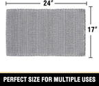 H.VERSAILTEX Upgraded Waffle Bath Mat Super Absorbent Bathroom Mats Non Slip Bath Rugs for Bathroom Floor Machine Washable Dry Fast Bathroom Rugs for Beside Tub, 17" x 24", Dove