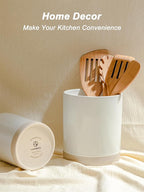 famiware Milkyway Kitchen Utensil Holder for Countertop, 7.2"+5.8" Ceramic Cooking Utensil Crocks for Counter, Utensil Organizer for Spatula & Spoon, Kitchen Decor, Set of 2, White