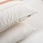 Fancy Homi Set of 1 Boho Coral Decorative Throw Pillow Cover 20x20 Inch for Couch Bed Sofa, Aesthetic Modern Organic Farmhouse Home Decor, Soft Cotton Cute Accent Macrame Woven Cushion Case
