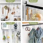 AmazerBath Shower Curtain Hooks Blue Shower Curtain Rings, Simple Double Hook Shower Curtain Hooks Rust Proof, Smooth Sturdy Metal Shower Hooks for Shower Curtain Rod, 12 Pcs Shower Rod Hooks