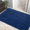 Sturdy Front Door Mat, Absorbent Muddy Dirt Resist Welcome Door Mats Outdoor Indoor, Stain and Fade Resistant, Non-Slip Rubber Backing Low Profile Doormat for Entryway, 47×32, Blue