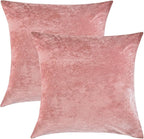 PHF Truly Velvet Throw Pillow Covers, 24"x24", No Insert, 2 Pack Color Gradient Cushion Covers, Ultra Soft Cozy Square Covers Shell for Home Decorative, No Shedding, No Pilling, Pink