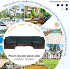 14 PCs Patio Cushion Covers for 7 PCs Outdoor Furniture Sectional Seating Sets Water Resistant Plus 2 Throw Pillows (Gray, 24.8(L)*24.8(W)*3.14(T) inches)