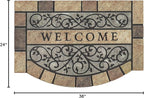 New Large 36"x24" Heavy Duty Welcome Mat Outdoor with Non-Slip Rubber Backing - Durable Outdoor Door Mat for Front Door Entrance, Garage, Patio & High Traffic Areas - Stone Scroll Design