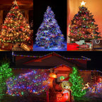 Extra Long 132ft Christmas Decorative Mini Lights, 400 LED Green Wire Fairy Starry String Lights Plug in, Timer & Memory & 8 Modes, for Indoor Outdoor Xmas Tree Wedding Party Decoration, Multicolor