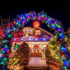 JMEXSUSS 163ft 500 LED Christmas Lights Outdoor, Waterproof Clear Wire String Light, 8 Modes Christmas Tree Lights Plug in for Patio Wedding Party Yard Xmas Tree Decor(Multicolor)