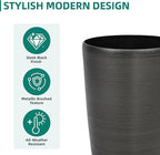 22.8" Resin Outdoor Planters (Set of 2) – Handmade Brushed Metal Finish Large Flower Pots, Durable & Weatherproof for Indoor/Outdoor Décor