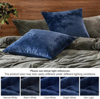 PHF Truly Velvet Euro Sham, 26"x 26",No Insert, 2 Pack Color Gradient Euro Throw Pillow Covers, Ultra Soft Cozy European Pillow Covers for Luxurious Home Decorative, No Shedding, No Pilling, Navy Blue