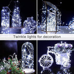 JMEXSUSS 4 Pack 100 LED Solar String Lights for Outside, 33ft White Solar Fairy Lights Outdoor Waterproof, 8 Modes Solar Christmas Lights for Garden Yard Tree Wedding Decorations