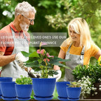 6pcs Plastic Flower Pots, 7.5/6.6/5.8/5.0/4.3/3.5 inches, Indoor/Outdoor Home Decoration, Thick and Durable, with Drainage Holes and Trays