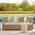 Outdoor Sunbrella Decorative Pillows Pack of 4, 16" x 16" Outdoor Pillow Set for Couch Bed Throw Patio Sofa, Allure Dusk