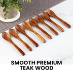 Zulay Kitchen Teak Wood Small Honey Spoons Set – 8 Piece Mini Wooden Honey Dippers, Handcrafted Natural Teak Wood, Durable, Smooth Finish & Food-Safe Design