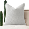 MIULEE Textured Boucle Throw Pillow Cover Light Grey Accent Solid Eruo Sham Pillow Case Decorative Soft Pack of 1 Couch Cushion Chair Sofa Bedroom Livingroom Home Decor,24x24 Inch