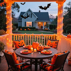 JMEXSUSS 66ft 200 LED Christmas String Lights Outdoor Indoor, Connectable Orange String Lights Clear Wire, Fall Light Plug in for Fireplace Tree Garden Patio Thanksgiving Fall Halloween Decor