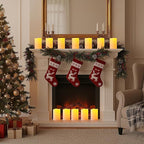 Amagic 2 Pack 6" x 4" Outdoor Plastic Electric flameless Candles with Remote Control and Timer, Battery Operated Flickering LED Pillar Fake Candle for Home, Wedding Decor, Ivory