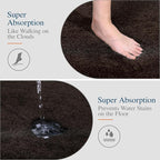 Walensee Contour Rug (20x24, Brown) Non Slip Bath Mat, Soft Microfiber Shaggy Mat, Machine Washable U Shape Toilet Rug